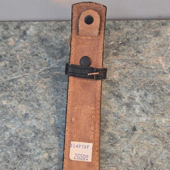 Nocona Black Leather Belt with Silver Buckle - Picture 9 of 13